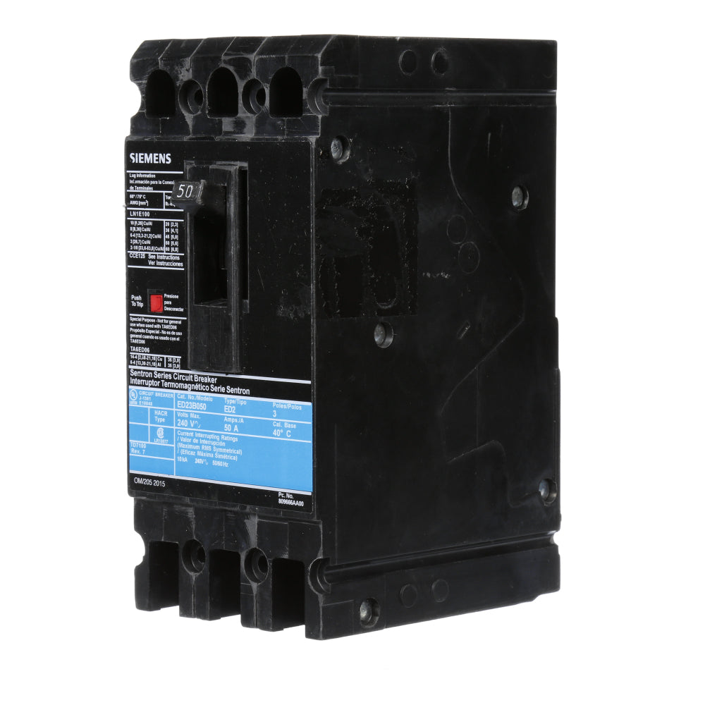 ED23B050 - SIemens Bolt-On 50 Amp 3 Pole Circuit Breaker - Essential Electric Supply