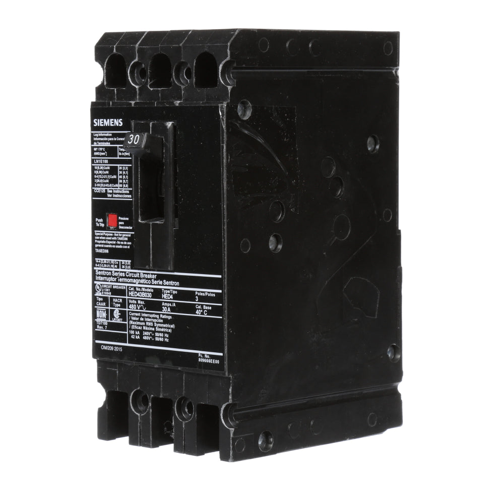 HED43B030 - SIemens Bolt-On 30 Amp 3 Pole Circuit Breaker - Essential Electric Supply