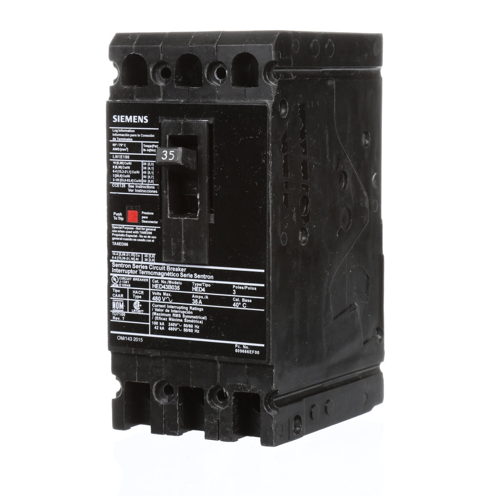 HED43B035 - SIemens Bolt-On 45 Amp 3 Pole Circuit Breaker - Essential Electric Supply