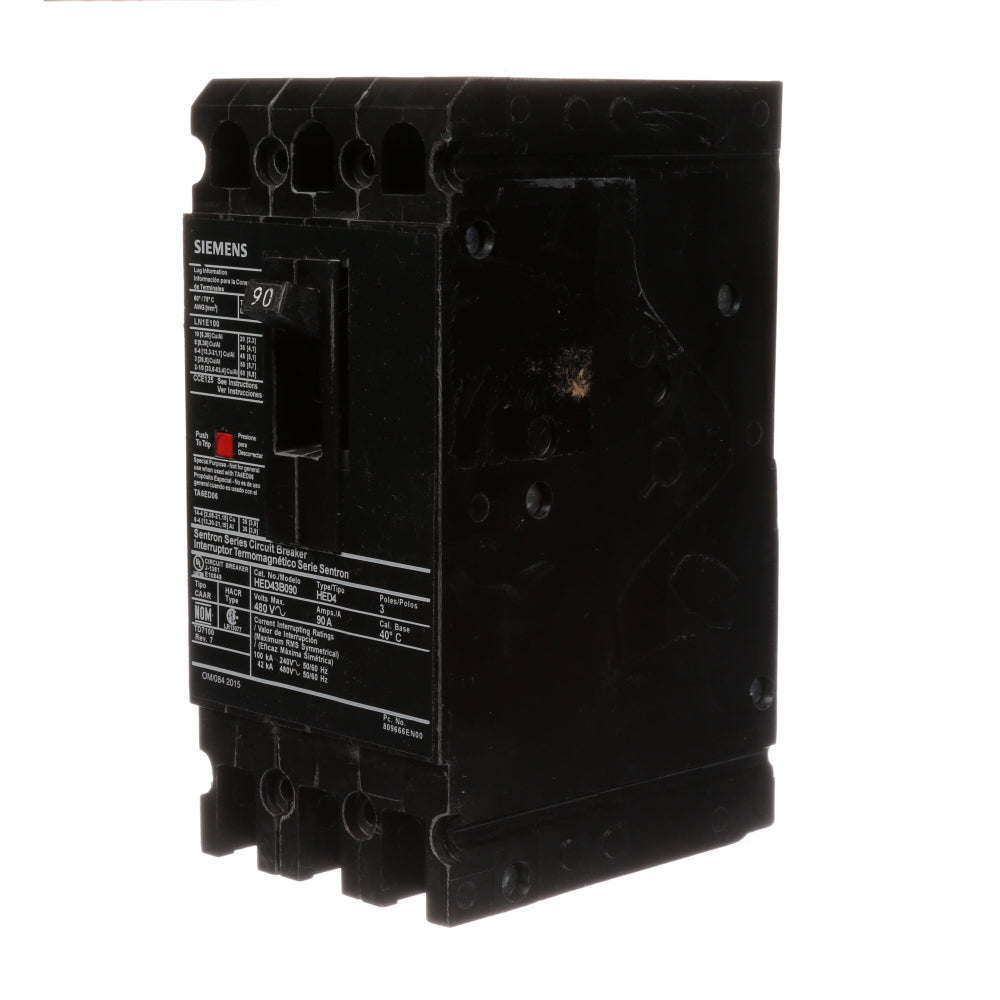 HED43B090 - SIemens Bolt-On 90 Amp 3 Pole Circuit Breaker - Essential Electric Supply