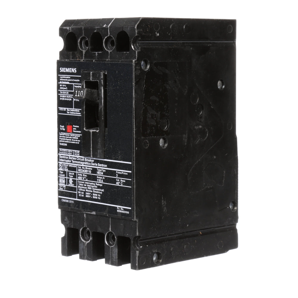 HED43B110 - SIemens Bolt-On 110 Amp 3 Pole Circuit Breaker - Essential Electric Supply