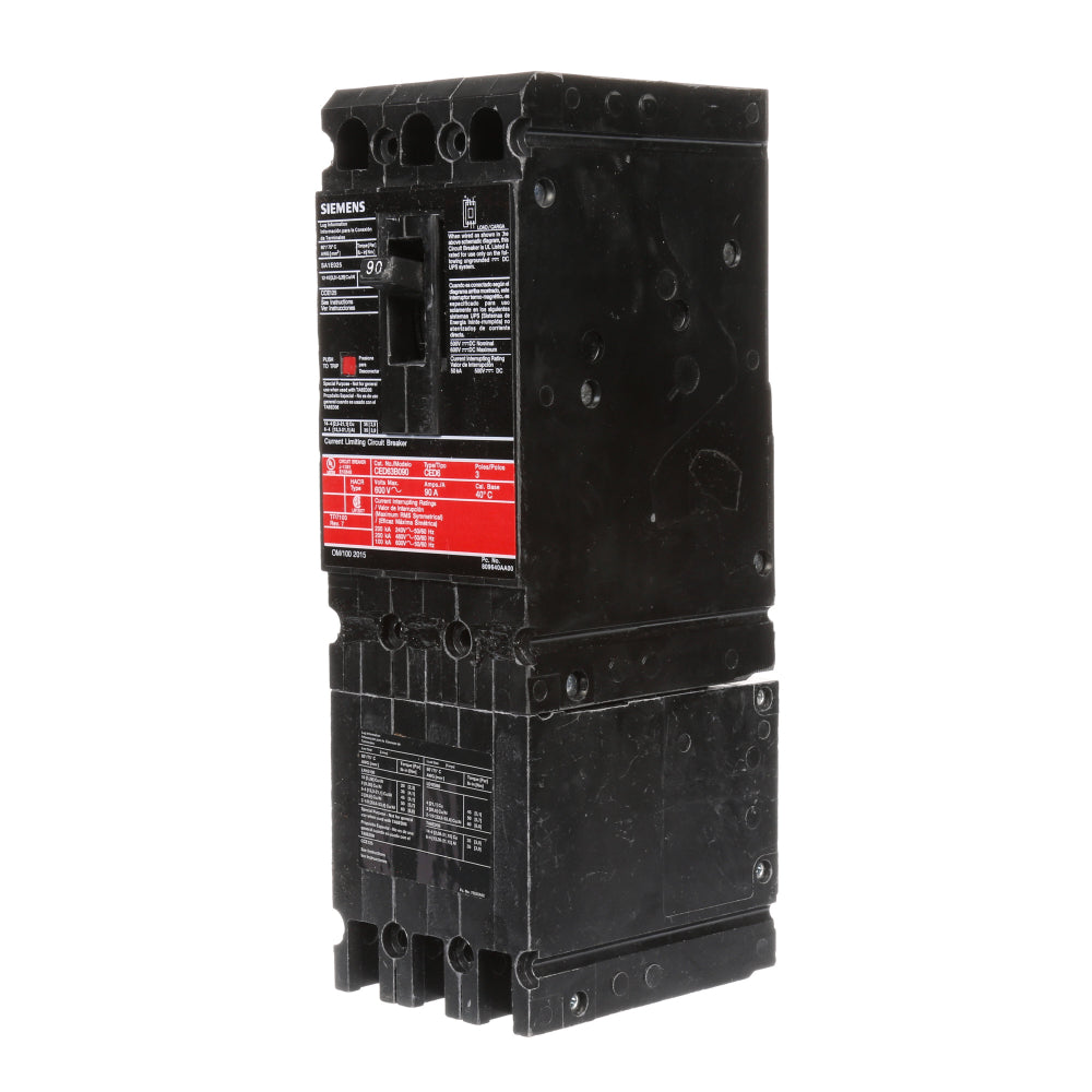 CED63B090 - SIemens Bolt-On 90 Amp 3 Pole Circuit Breaker - Essential Electric Supply