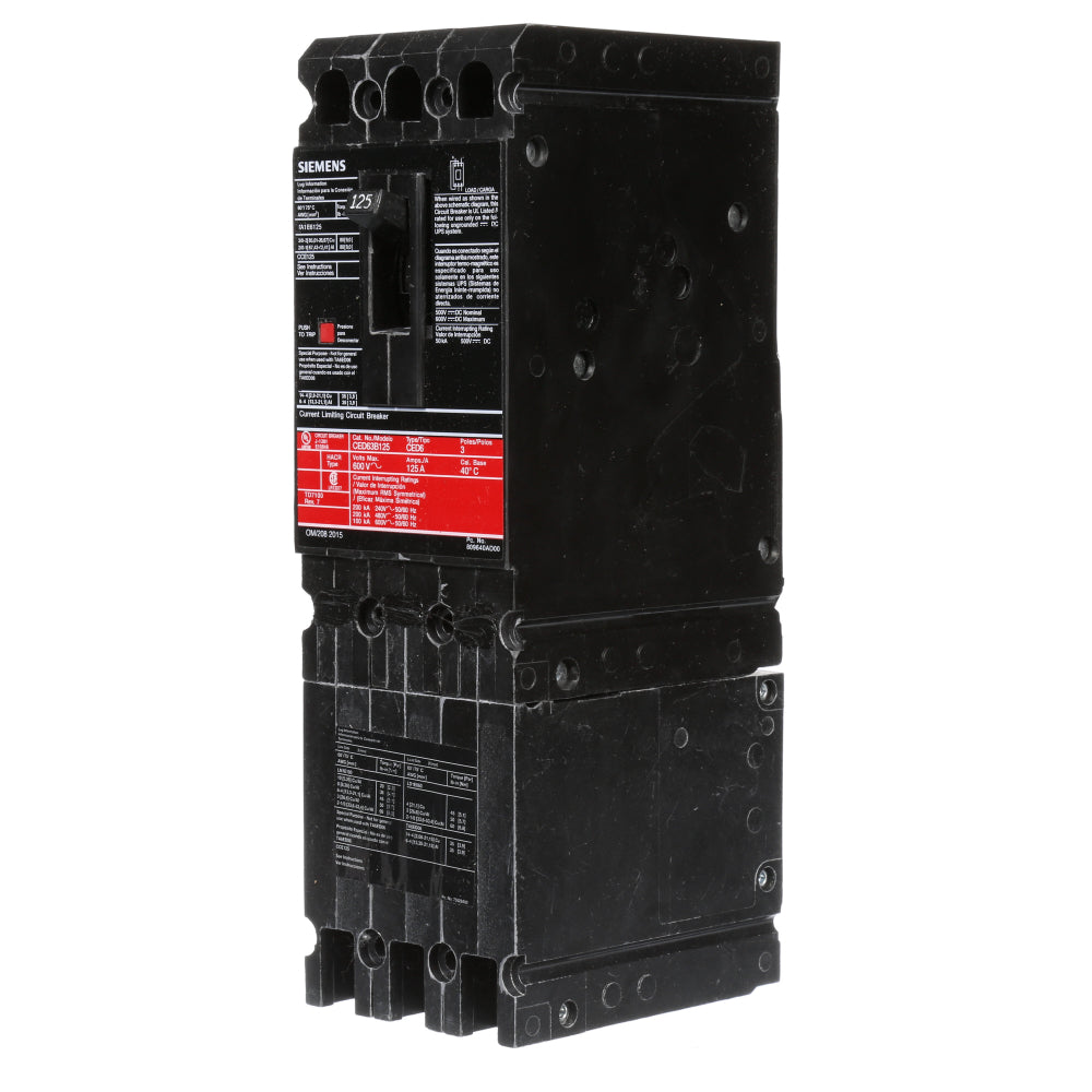 CED63B125 - SIemens Bolt-On 125 Amp 3 Pole Circuit Breaker - Essential Electric Supply