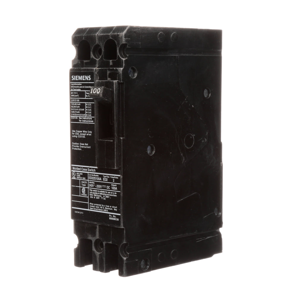 ED22S100A Siemens Molded Case Circuit Breaker Sentron Series 100A 240V - Essential Electric Supply