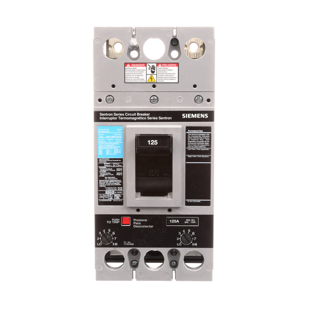 FXD62B125 - SIemens Bolt-On 125 Amp 2 Pole Circuit Breaker - Essential Electric Supply