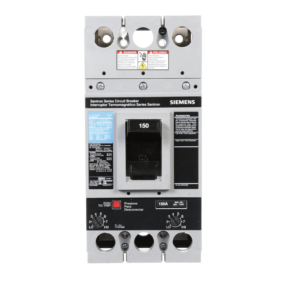 FXD62B150 - SIemens Bolt-On 150 Amp 2 Pole Circuit Breaker - Essential Electric Supply