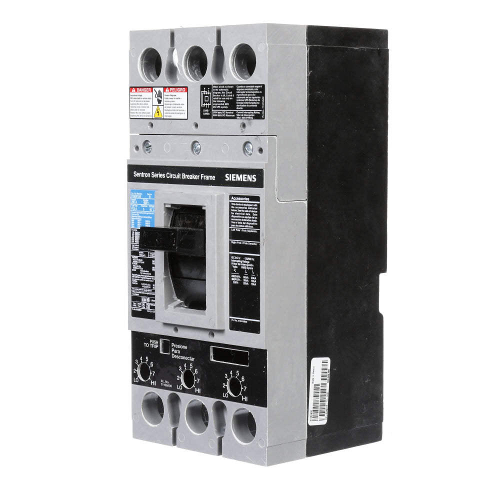 Siemens FD63F250 Molded Case Circuit Breaker | 600V 250A 3P 35kA@480V Bolt-On Sentron Series