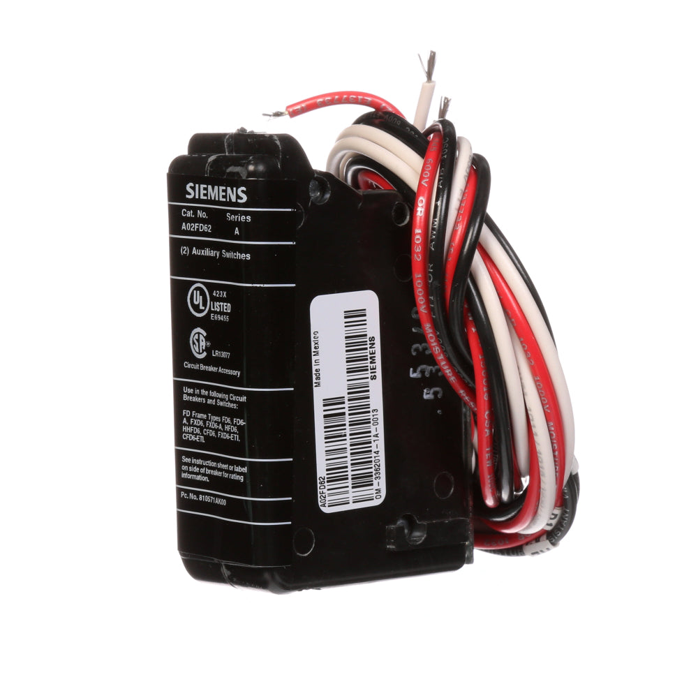 A02FD62 Siemens Circuit Breaker Auxiliary  rated for 480VDC - Essential Electric Supply