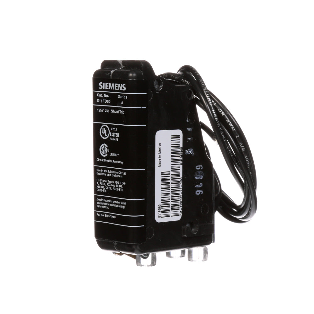 S11FD60  Siemens  Circuit Breaker Shunt Trips  125VDC - Essential Electric Supply