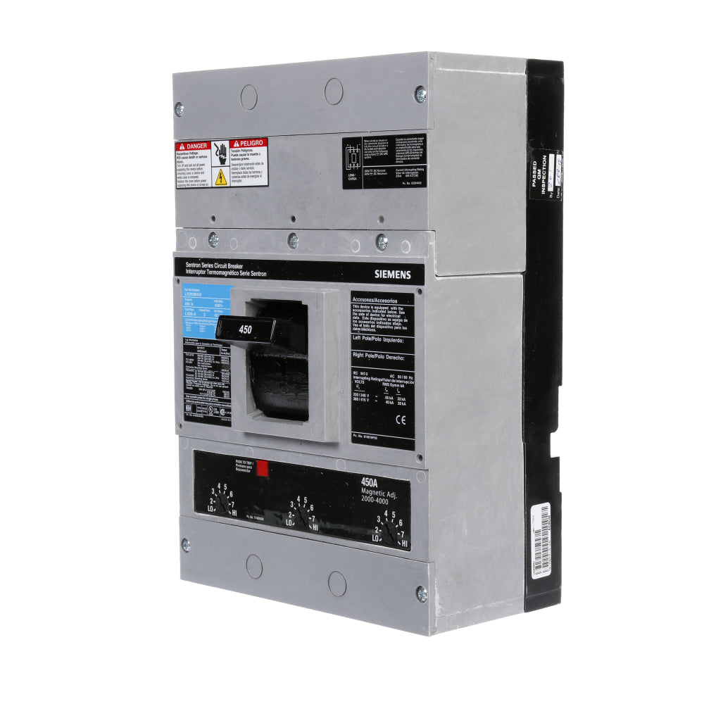 LXD63B450 - SIemens Bolt-On 450 Amp 3 Pole Circuit Breaker - Essential Electric Supply