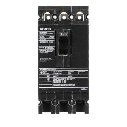 ED63S125A - SIemens Bolt-On 125 Amp 3 Pole Circuit Breaker - Essential Electric Supply
