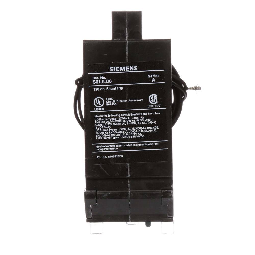 S01JLD6  Siemens  Circuit Breaker Shunt Trips  110/120VAC - Essential Electric Supply