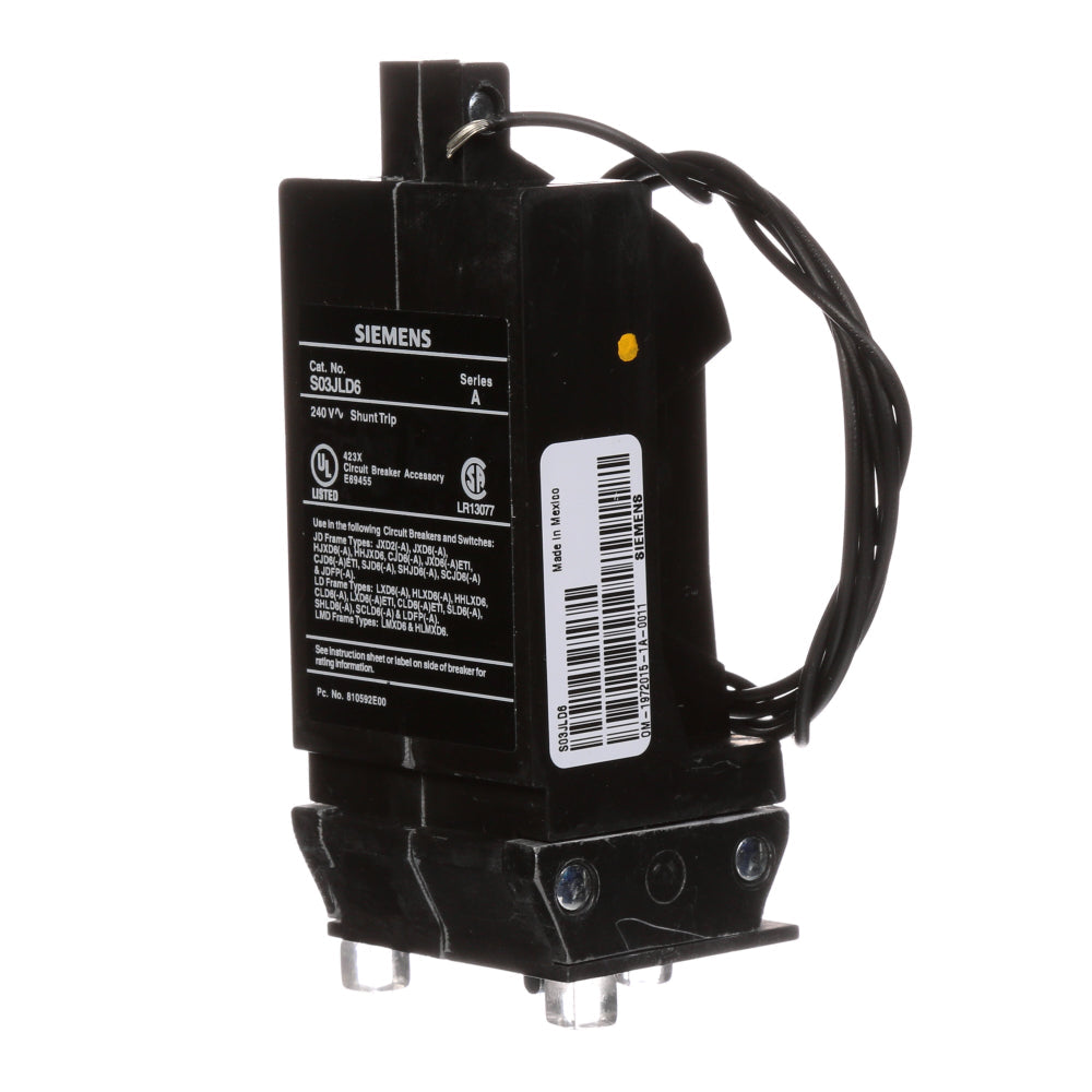 S03JLD6  Siemens  Circuit Breaker Shunt Trips  240VAC - Essential Electric Supply