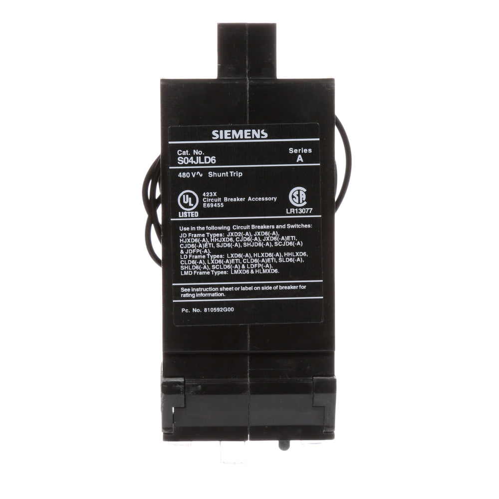 S04JLD6  Siemens  Circuit Breaker Shunt Trips  480VAC - Essential Electric Supply