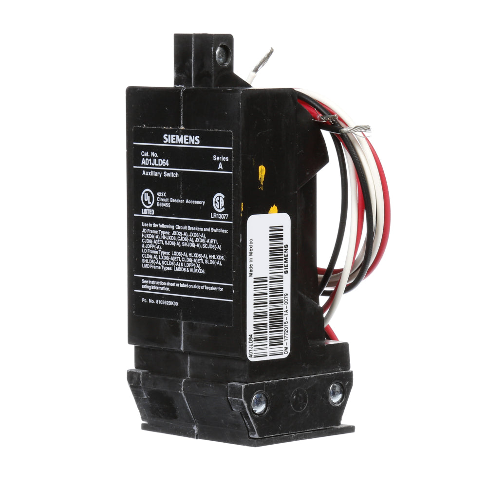 A01JLD64 Siemens Circuit Breaker Auxiliary  rated for 480VAC/250VDC - Essential Electric Supply