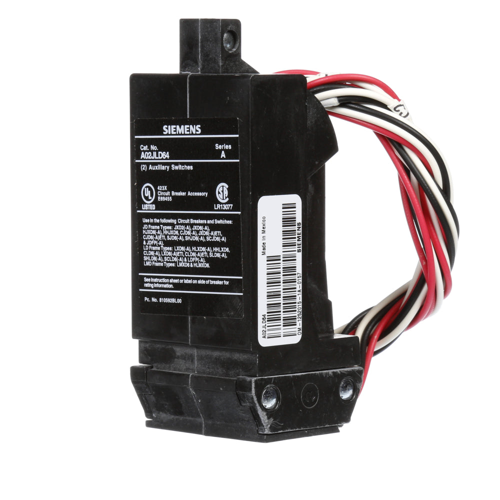 A02JLD64 Siemens Circuit Breaker Auxiliary  rated for 480VAC/250VDC - Essential Electric Supply