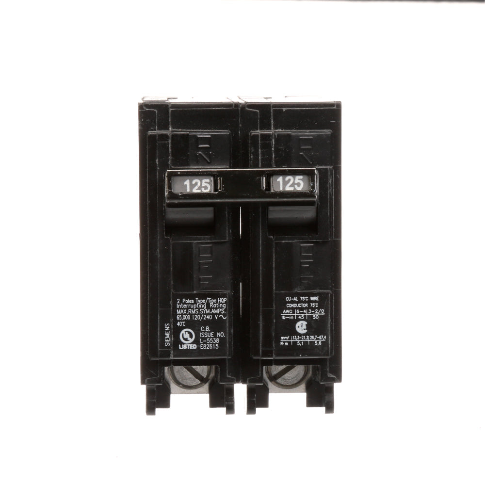 Q2125HH - SIemens Plug-In 125 Amp 2 Pole Circuit Breaker - Essential Electric Supply