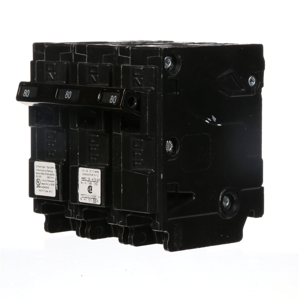 Q380H - SIemens Plug-In 80 Amp 3 Pole Circuit Breaker - Essential Electric Supply