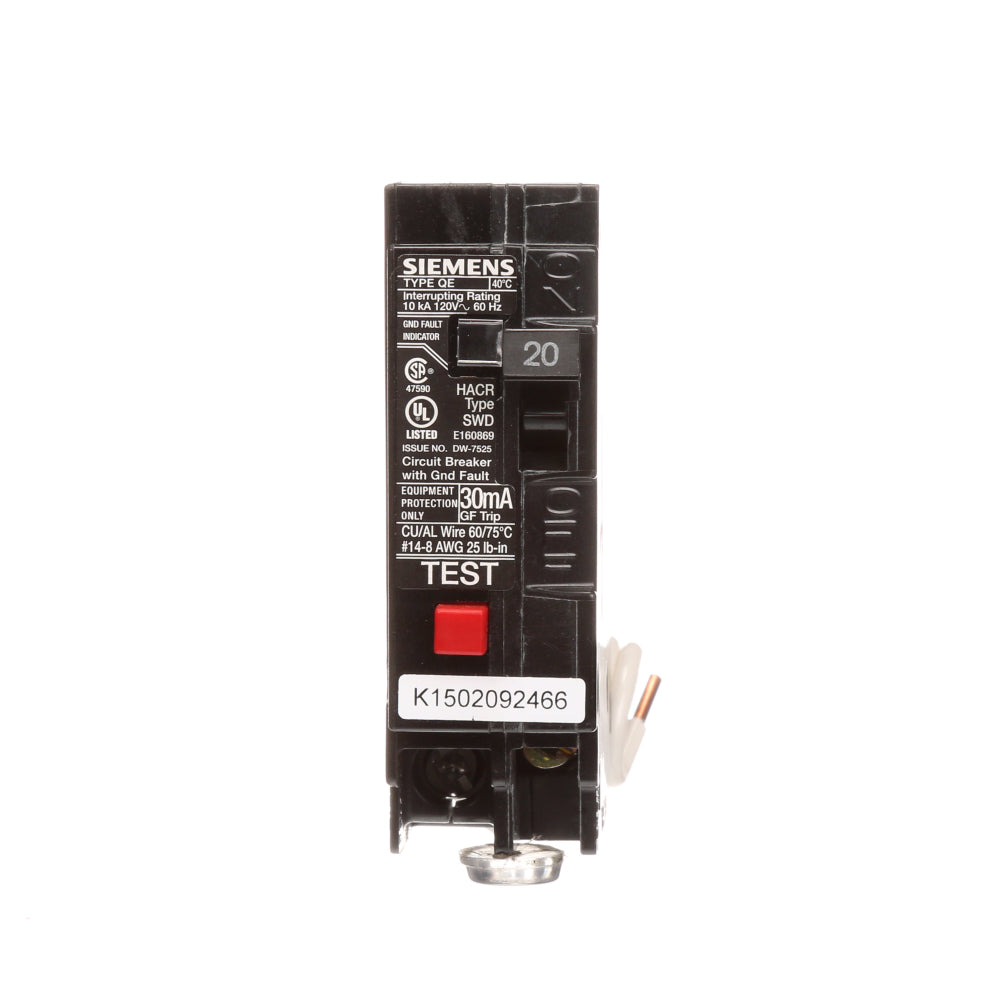 QE120 - SIemens Plug-In 20 Amp 1 Pole Circuit Breaker - Essential Electric Supply