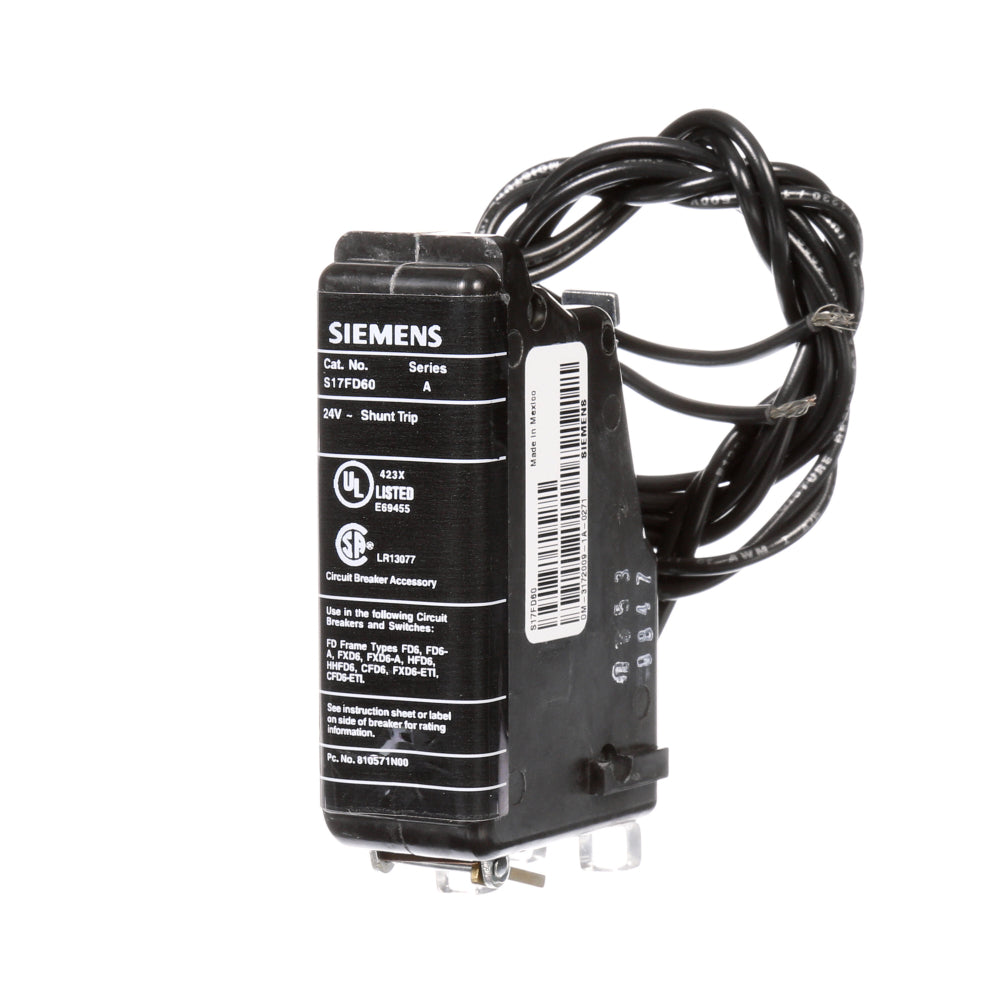 S17FD60  Siemens  Circuit Breaker Shunt Trips  24V - Essential Electric Supply