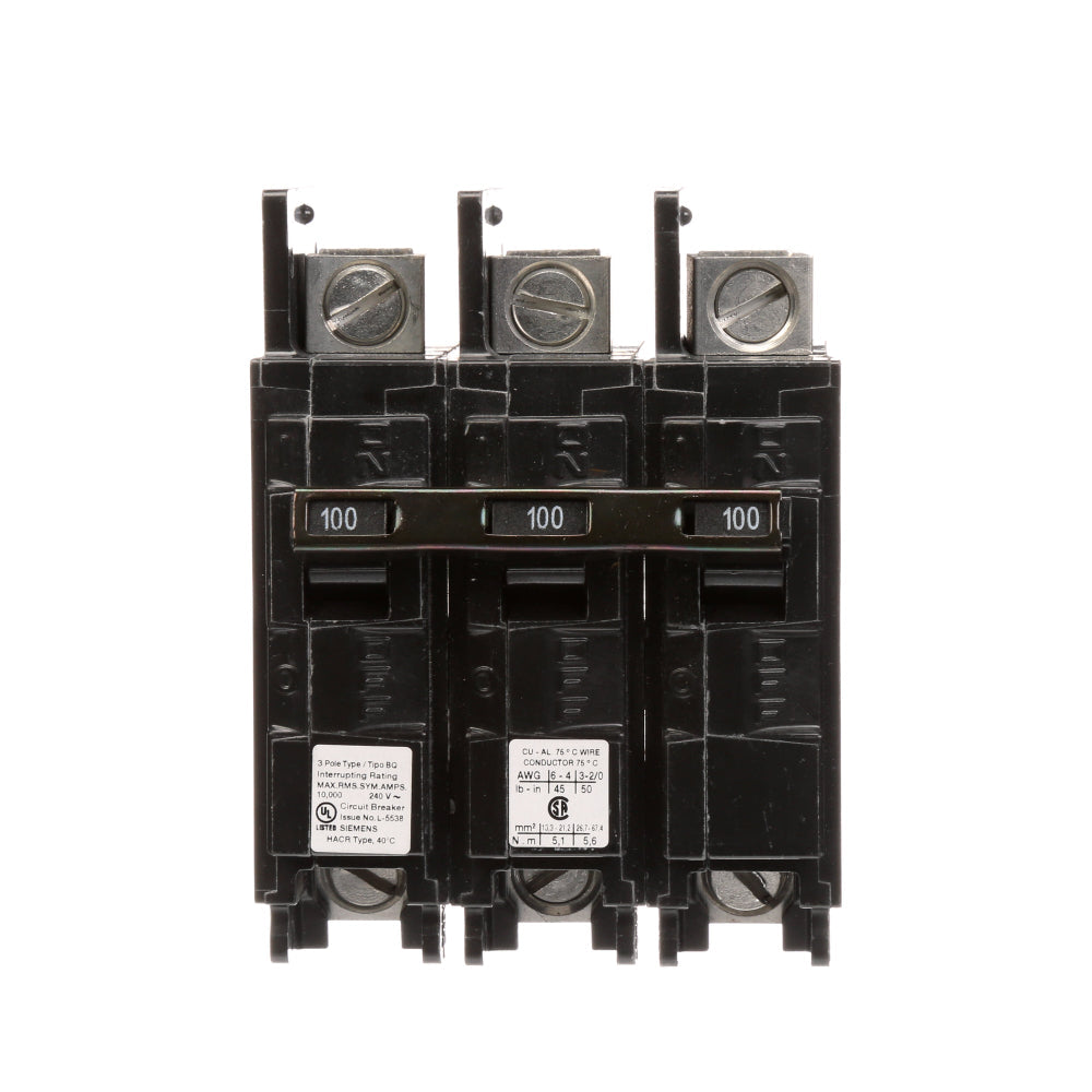 BQ3B100L Siemens Molded Case Circuit Breaker BQ Series 100A 240V - Essential Electric Supply