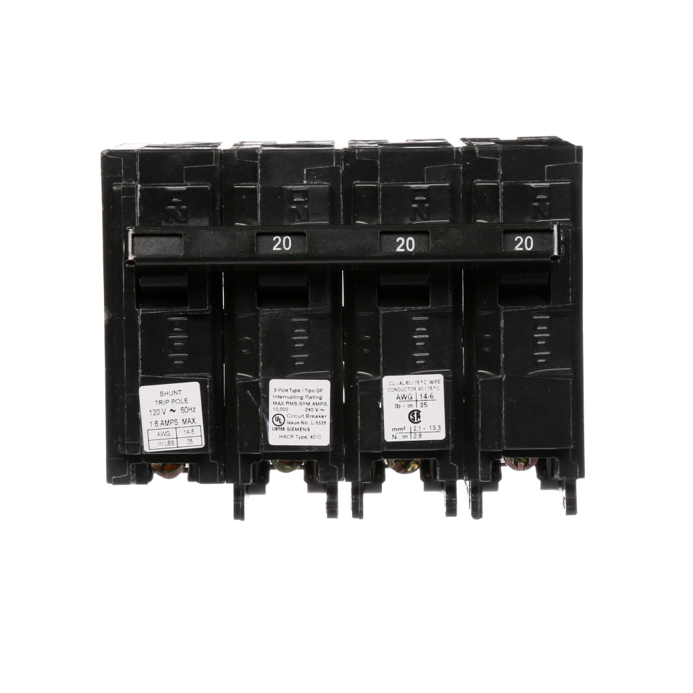 Q32000S01 - SIemens Plug-In 20 Amp 3 Pole Circuit Breaker - Essential Electric Supply