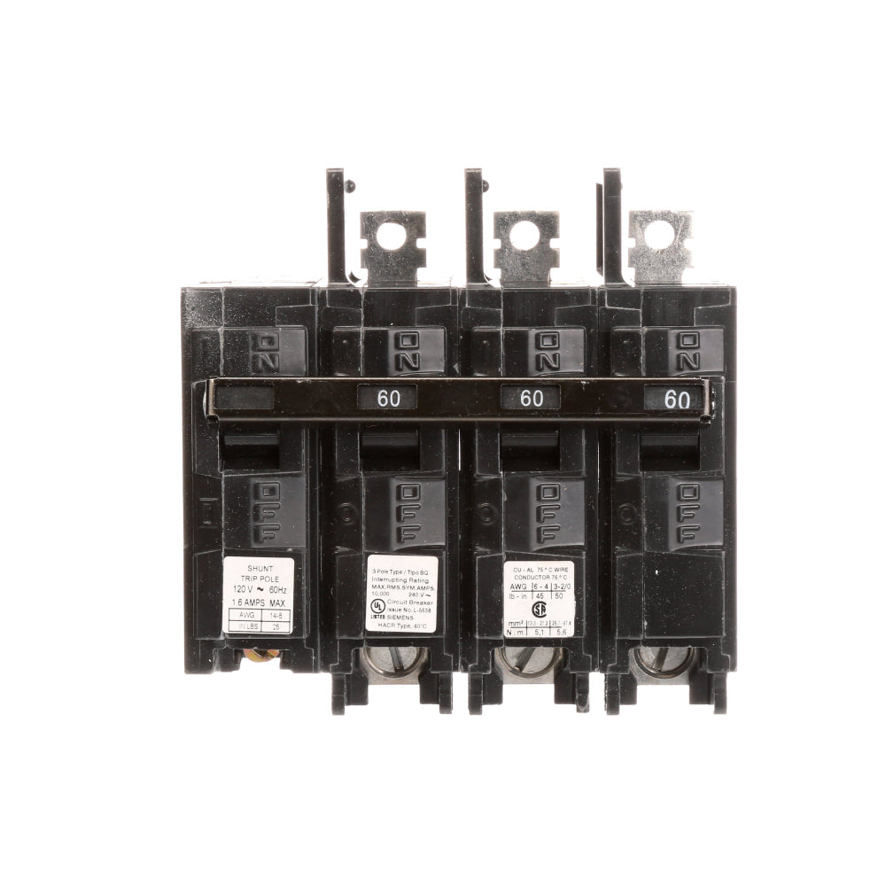 BQ3B06000S01 - SIemens Bolt-On 60 Amp 3 Pole Circuit Breaker - Essential Electric Supply
