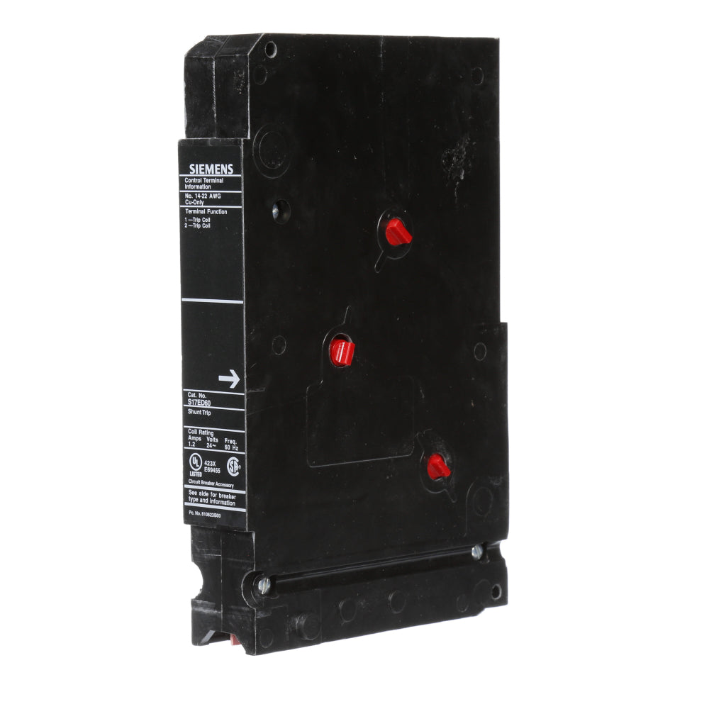 S17ED60 Siemens Shunt Trip Circuit Breaker Sentron Series - Essential Electric Supply