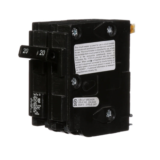 D220 Siemens Molded Case Circuit Breaker QD Series 20A 240V - Essential Electric Supply