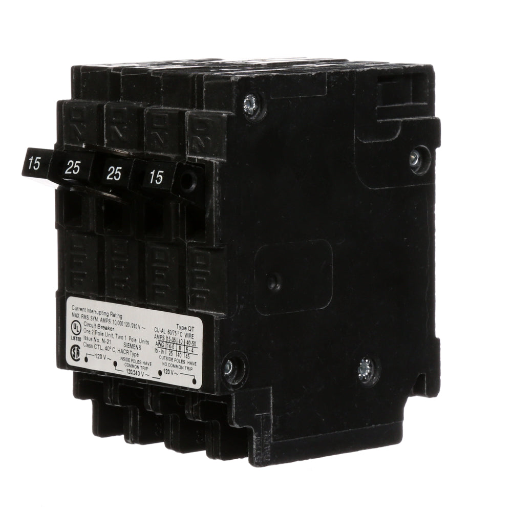 Q21525CT - SIemens Plug-In 25 Amp 2 Pole Circuit Breaker - Essential Electric Supply