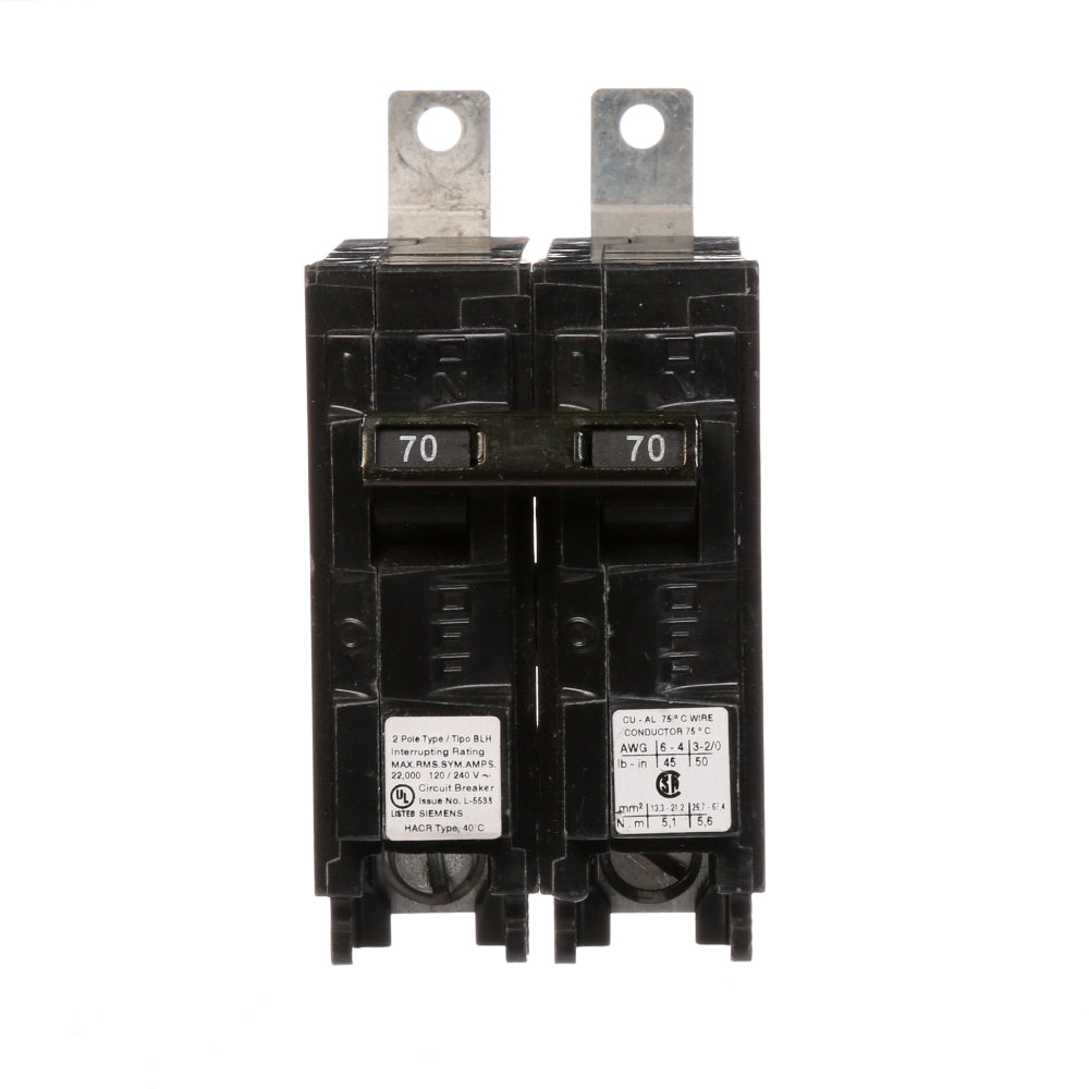 B270H - SIemens Bolt-On 70 Amp 2 Pole Circuit Breaker - Essential Electric Supply
