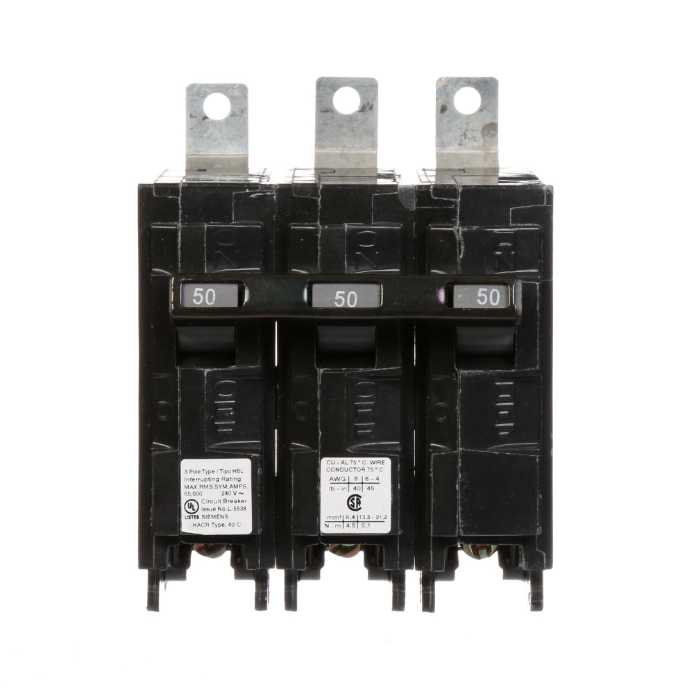 Siemens B350HH Circuit Breaker | 240V 50A 3P 65kA@240V Bolt-on BL Series
