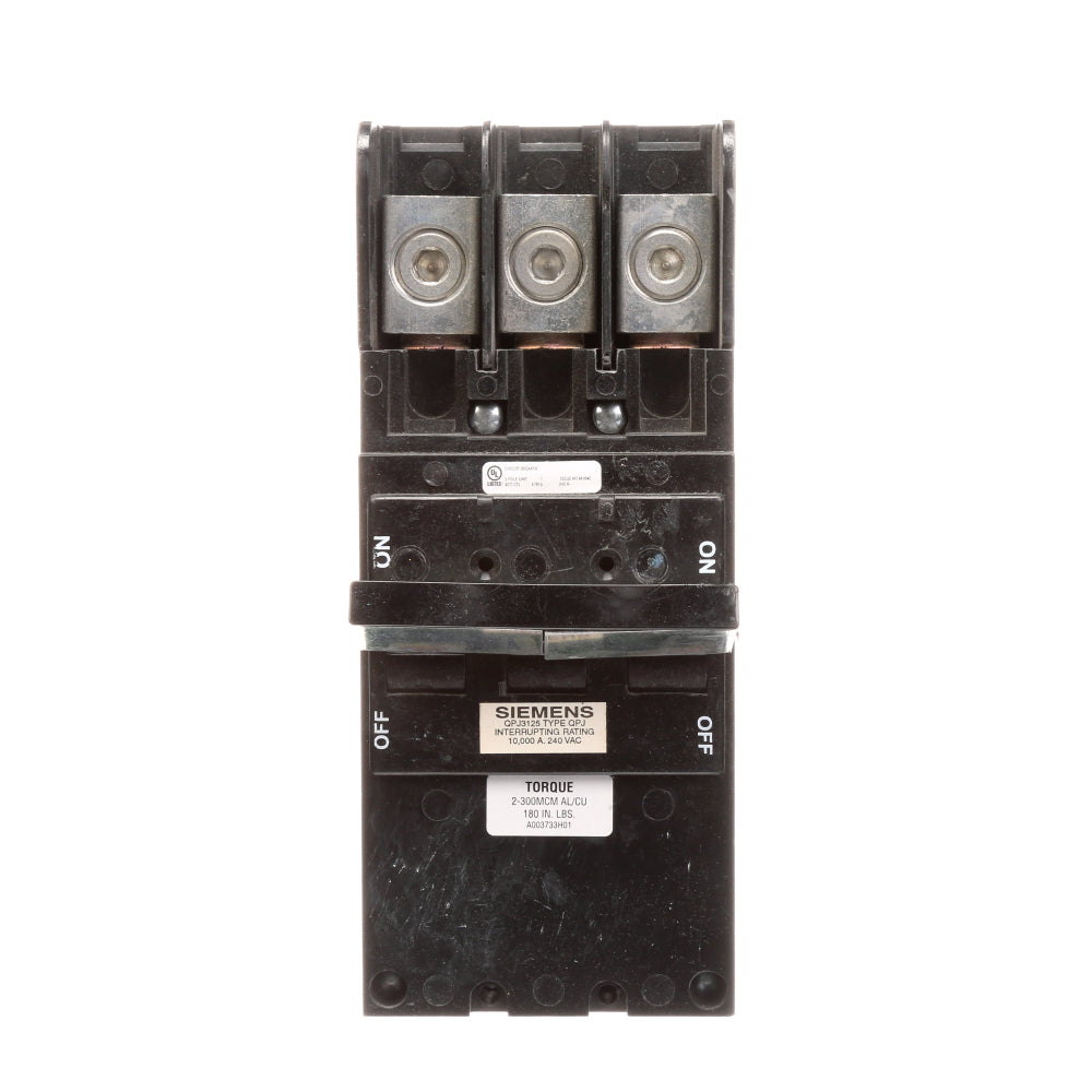 QPJ3125 - SIemens Bolt-On 125 Amp 3 Pole Circuit Breaker - Essential Electric Supply
