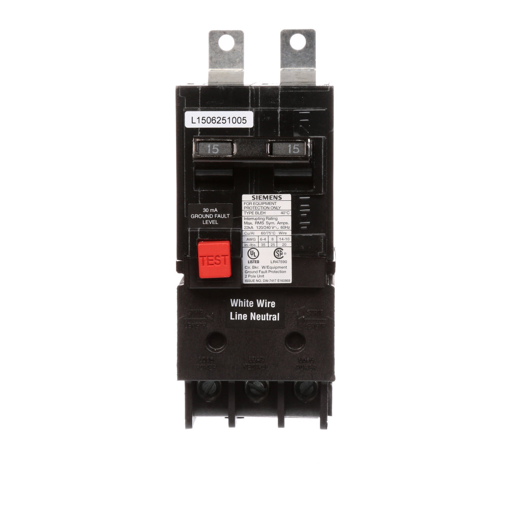 BE215H - SIemens Bolt-On 15 Amp 2 Pole Circuit Breaker - Essential Electric Supply