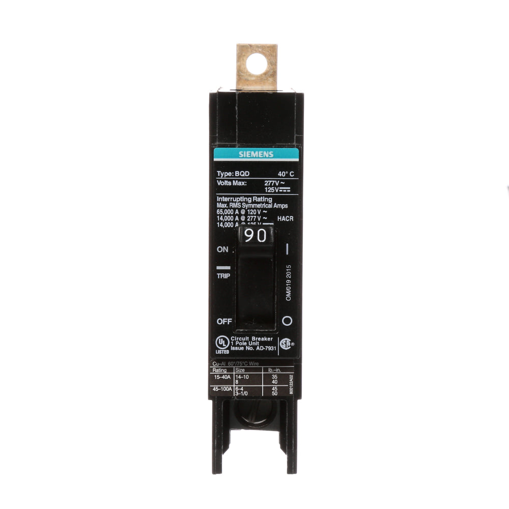 BQD190 - SIemens Bolt-On 90 Amp 1 Pole Circuit Breaker - Essential Electric Supply