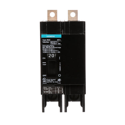 BQD220 - SIemens Bolt-On 20 Amp 2 Pole Circuit Breaker - Essential Electric Supply