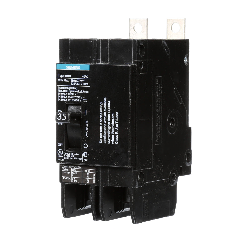 BQD235 - SIemens Bolt-On 35 Amp 2 Pole Circuit Breaker - Essential Electric Supply