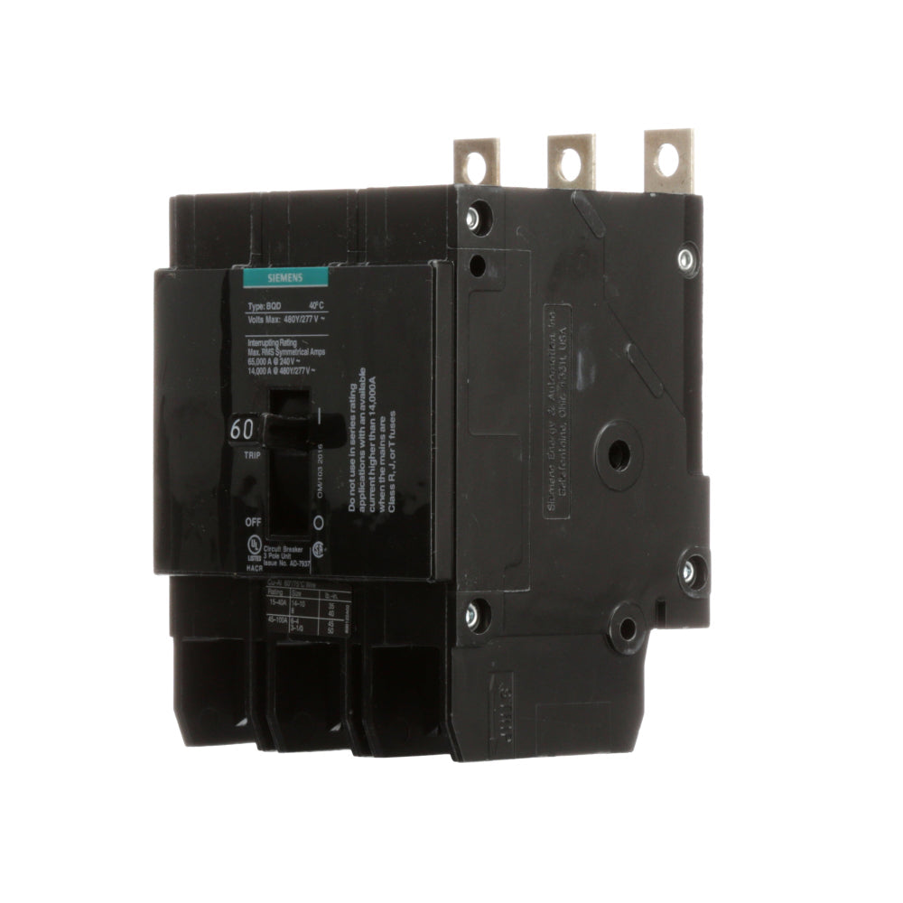 BQD360 - SIemens Bolt-On 60 Amp 3 Pole Circuit Breaker - Essential Electric Supply