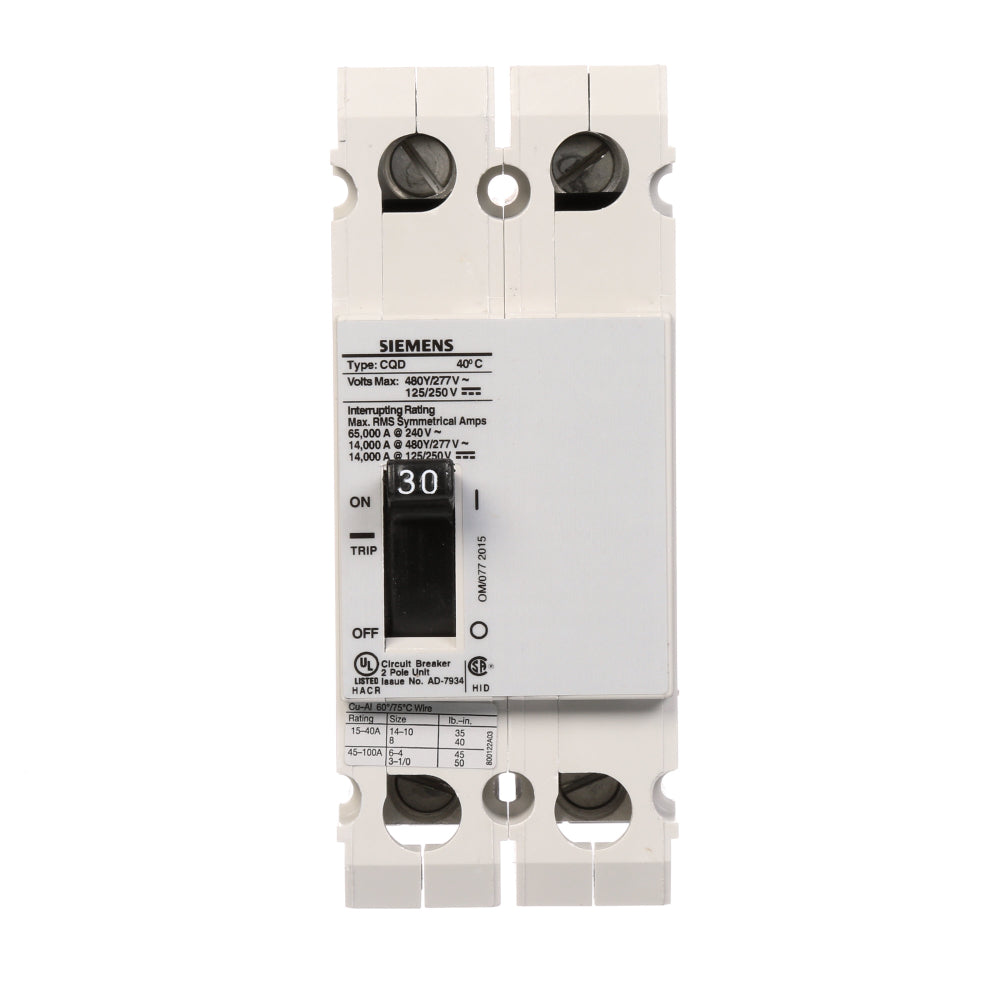 CQD230 - SIemens Feed-Thru 30 Amp 2 Pole Circuit Breaker - Essential Electric Supply