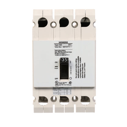 CQD335 - SIemens Feed-Thru 35 Amp 3 Pole Circuit Breaker - Essential Electric Supply