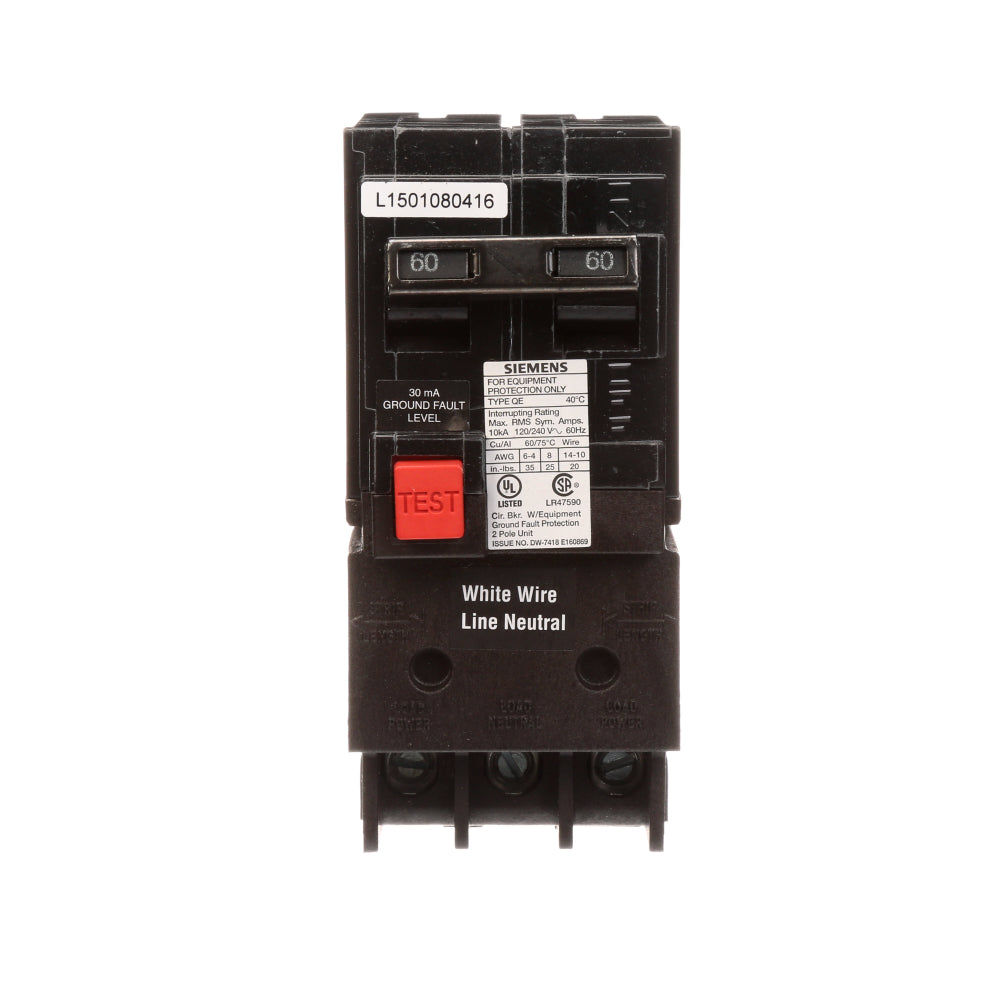 QE260 - SIemens Plug-In 60 Amp 2 Pole Circuit Breaker - Essential Electric Supply