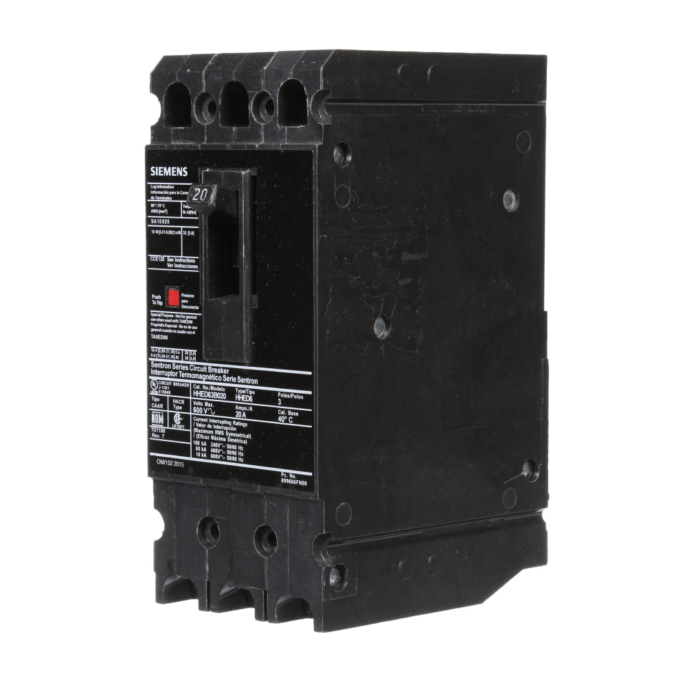 HHED63B020 - SIemens Bolt-On 20 Amp 3 Pole Circuit Breaker - Essential Electric Supply