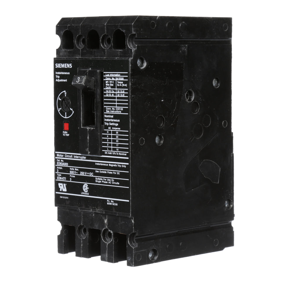 HHED63B025 - SIemens Bolt-On 25 Amp 3 Pole Circuit Breaker - Essential Electric Supply
