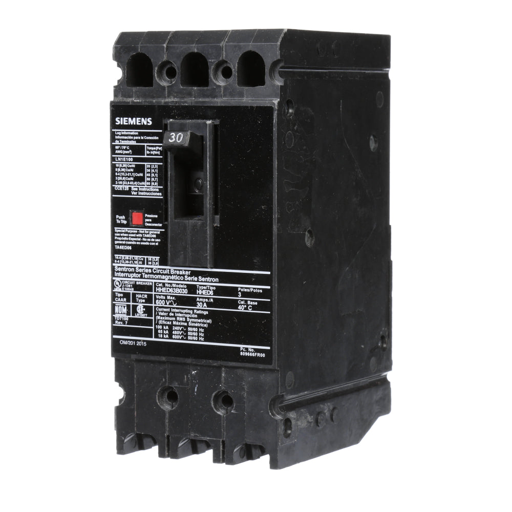 HHED63B035 - SIemens Bolt-On 35 Amp 3 Pole Circuit Breaker - Essential Electric Supply