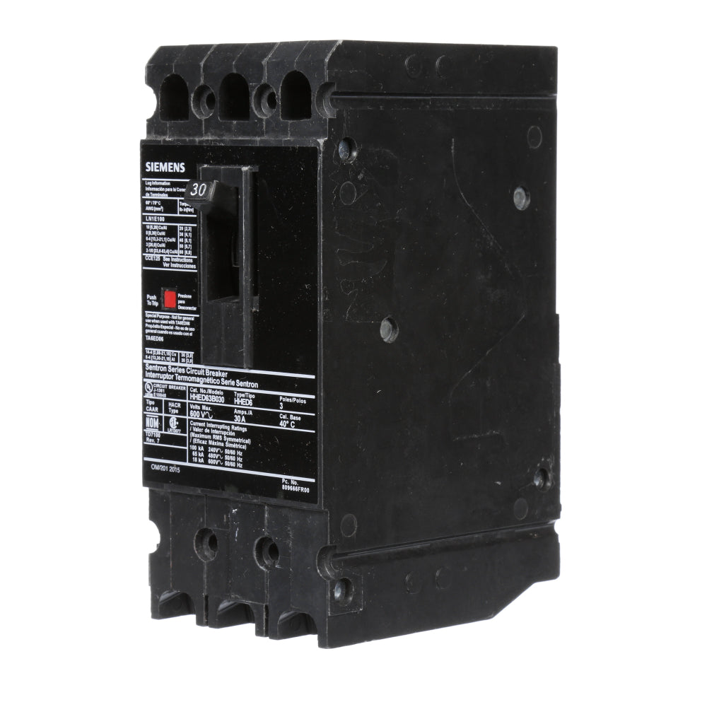 HHED63B030 - SIemens Bolt-On 30 Amp 3 Pole Circuit Breaker - Essential Electric Supply