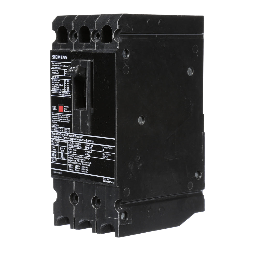 HHED63B045 - SIemens Bolt-On 45 Amp 3 Pole Circuit Breaker - Essential Electric Supply