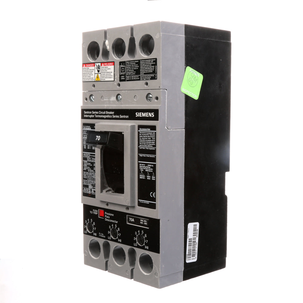 HFXD63B070 - SIemens Bolt-On 70 Amp 3 Pole Circuit Breaker - Essential Electric Supply