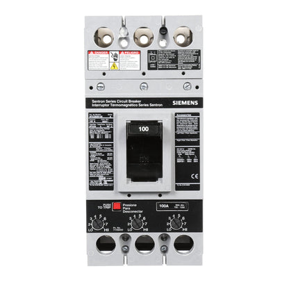 Siemens HFXD63B100 Circuit Breaker | 600V 100A 3P 65kA@480V Bolt-On Sentron Series