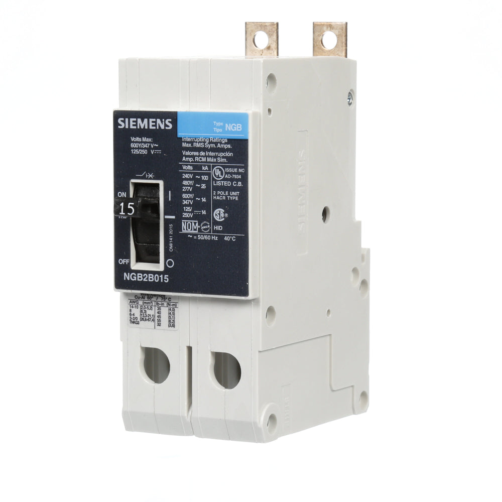 NGB2B015B - SIemens Bolt-On 15 Amp 2 Pole Circuit Breaker - Essential Electric Supply