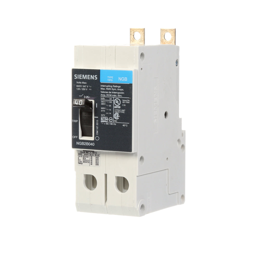 NGB2B040B - SIemens Bolt-On 40 Amp 2 Pole Circuit Breaker - Essential Electric Supply